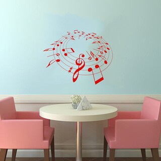 Notes Cycle Waves Musical Treble Clef Wall Vinyl Decal - Bed Bath ...