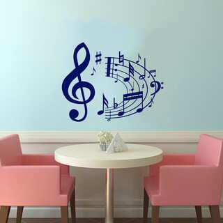 Notes Bow Musical Treble Clef Wall Vinyl Decal - Bed Bath & Beyond ...