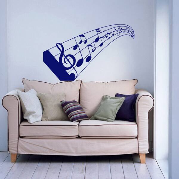 Notes Wave Distance Musical Treble Clef Wall Vinyl Decal - Bed Bath ...