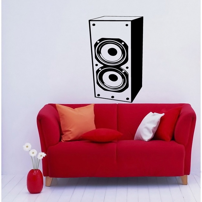 Black Speaker Musical Vinyl Wall Decal (Glossy blackEasy to apply; instructions includedDimensions 25 inches wide x 35 inches long )