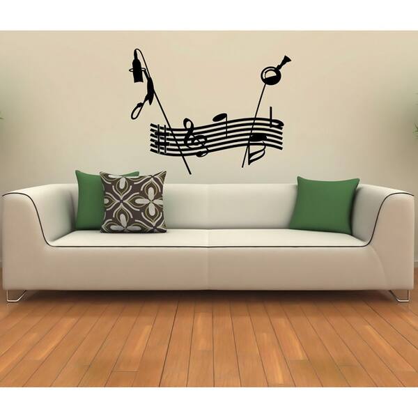 Notes Waves Balance Musical Treble Clef Wall Vinyl Decal - Bed Bath ...