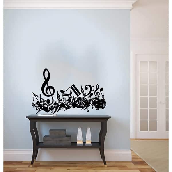 Notes Waves Confused Musical Treble Clef Wall Vinyl Decal - Bed Bath ...