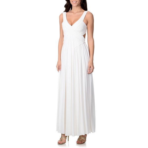 Shop BCBG Maxazria Women's White Jersey Glamour Gown - Overstock - 8756410