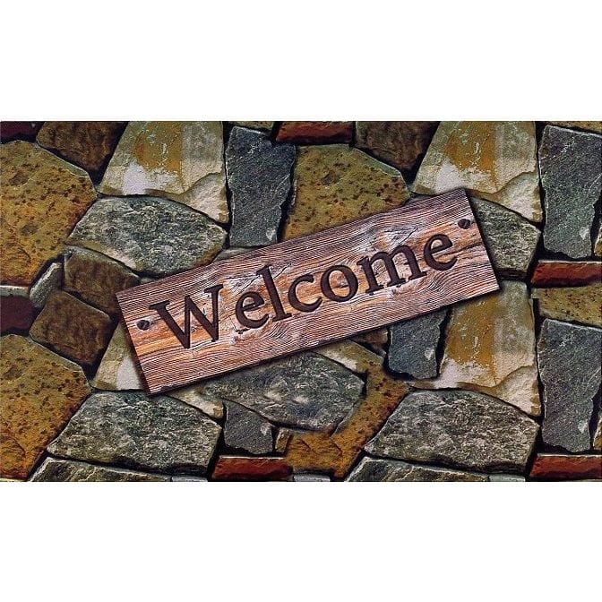 Achim Quarry Stones 'Welcome' Outdoor Rubber Entrance Mat (18x30-inch)