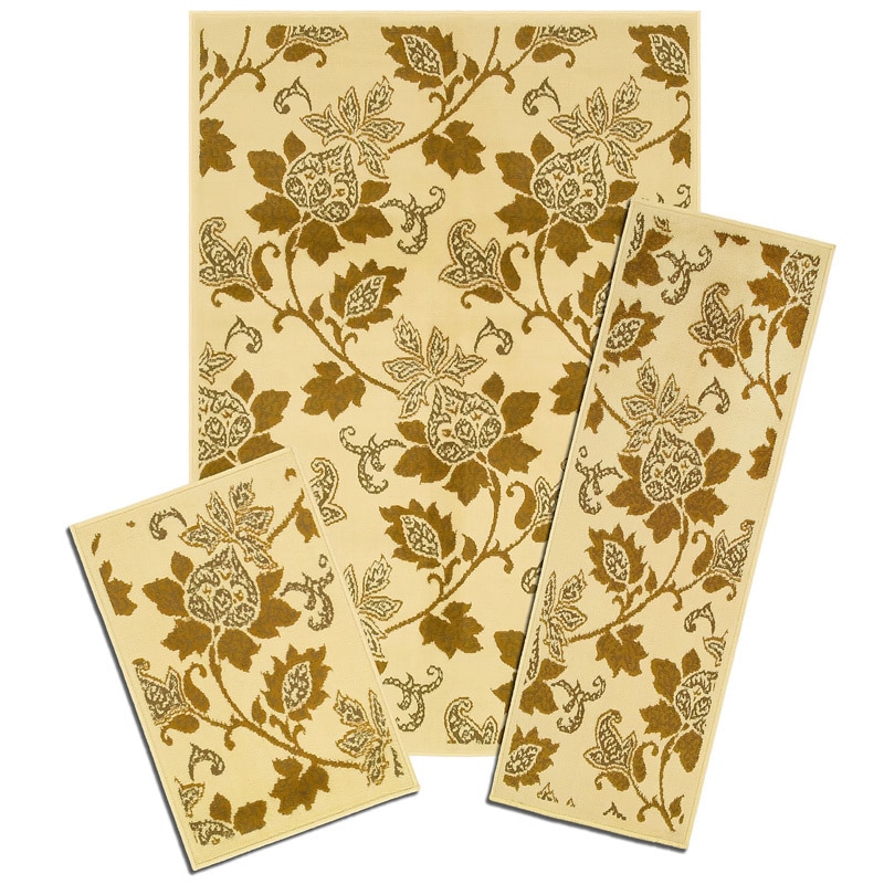 Capri Floral Whisper 3 piece Rug Set