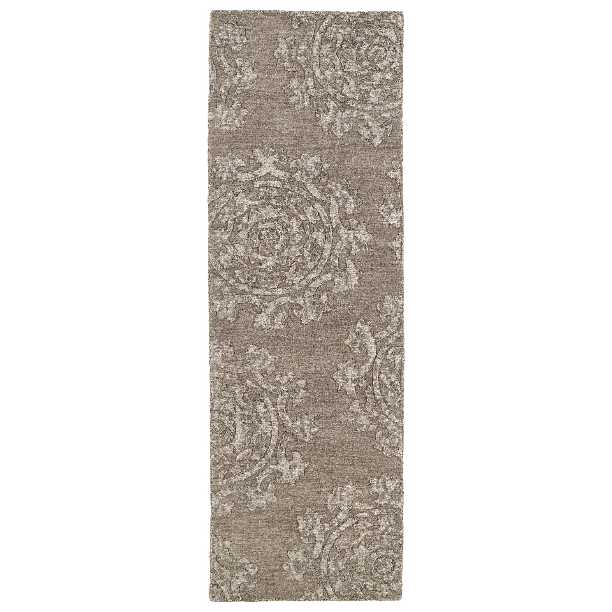 Trends Suzani Light Brown Wool Rug (26 X 8)