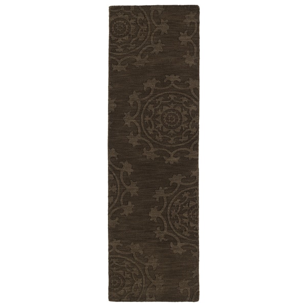 Trends Suzani Chocolate Brown Wool Rug (2'6 x 8') - 2'6 x 8 ...