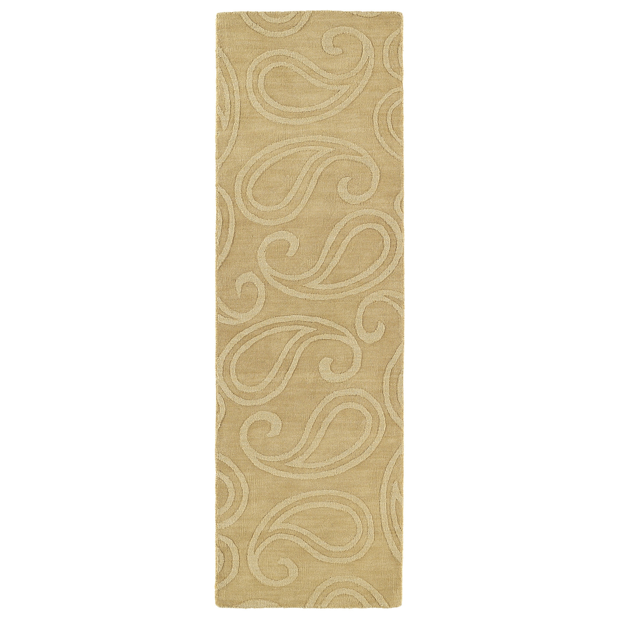 Trends Yellow Paisley Wool Rug (26 X 8)