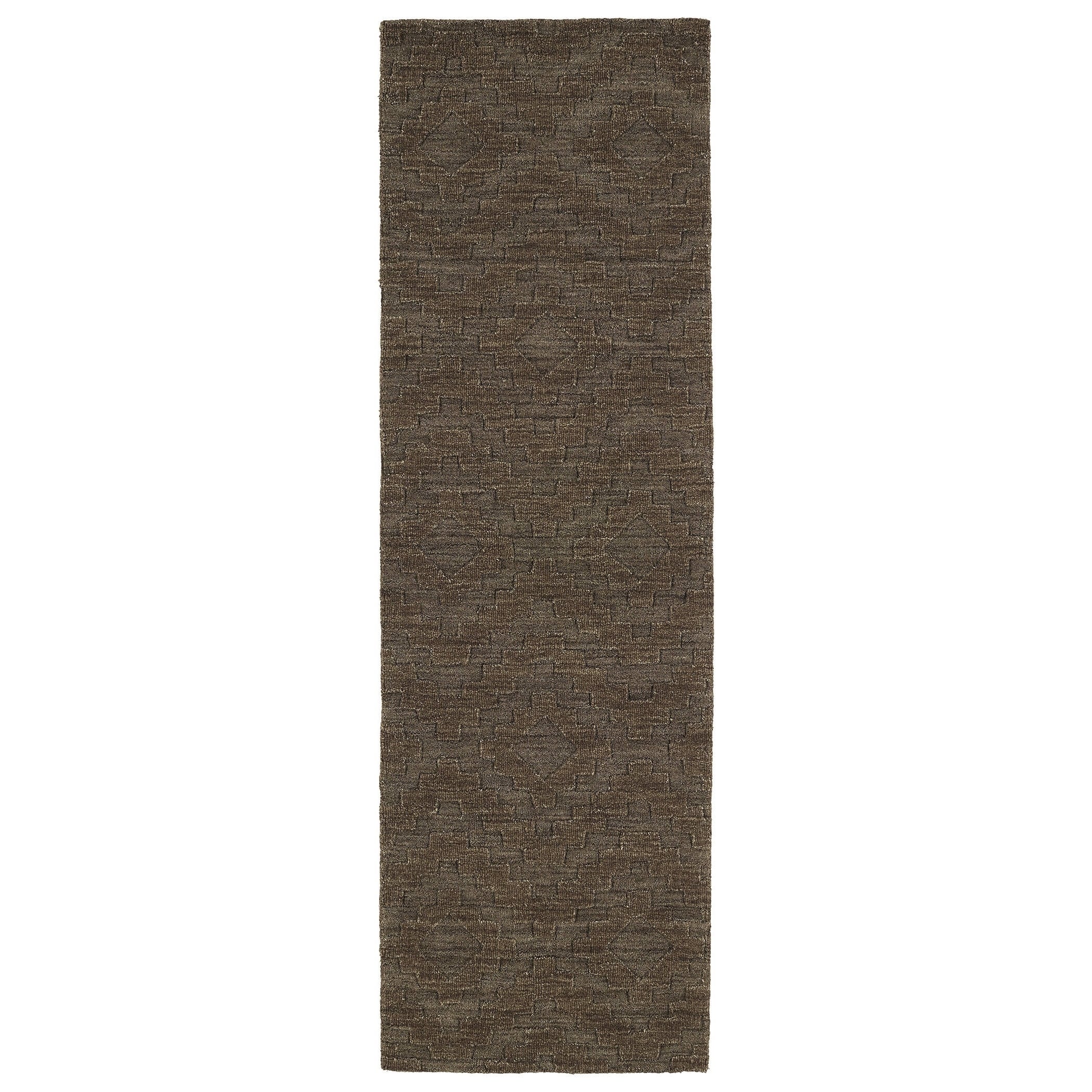 Trends Chocolate Brown Phoenix Wool Rug (26 X 8)