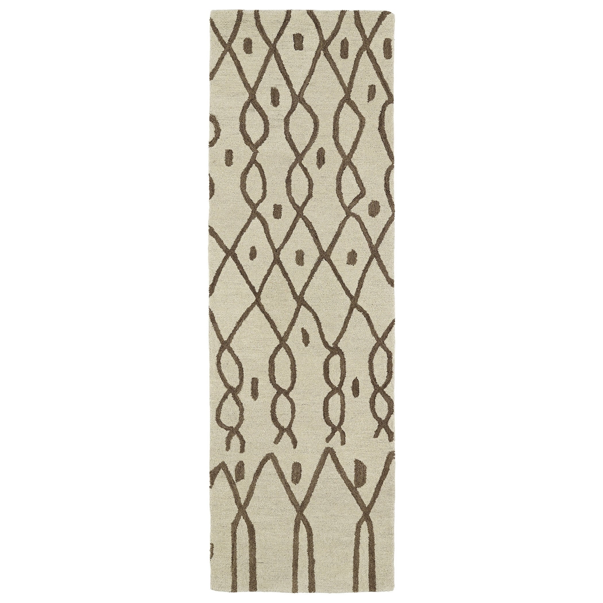 Hand tufted Utopia Fringe Brown Wool Rug (3 X 10)