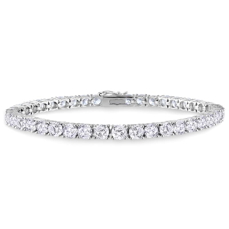 Miadora Sterling Silver Cubic Zirconia Tennis Bracelet