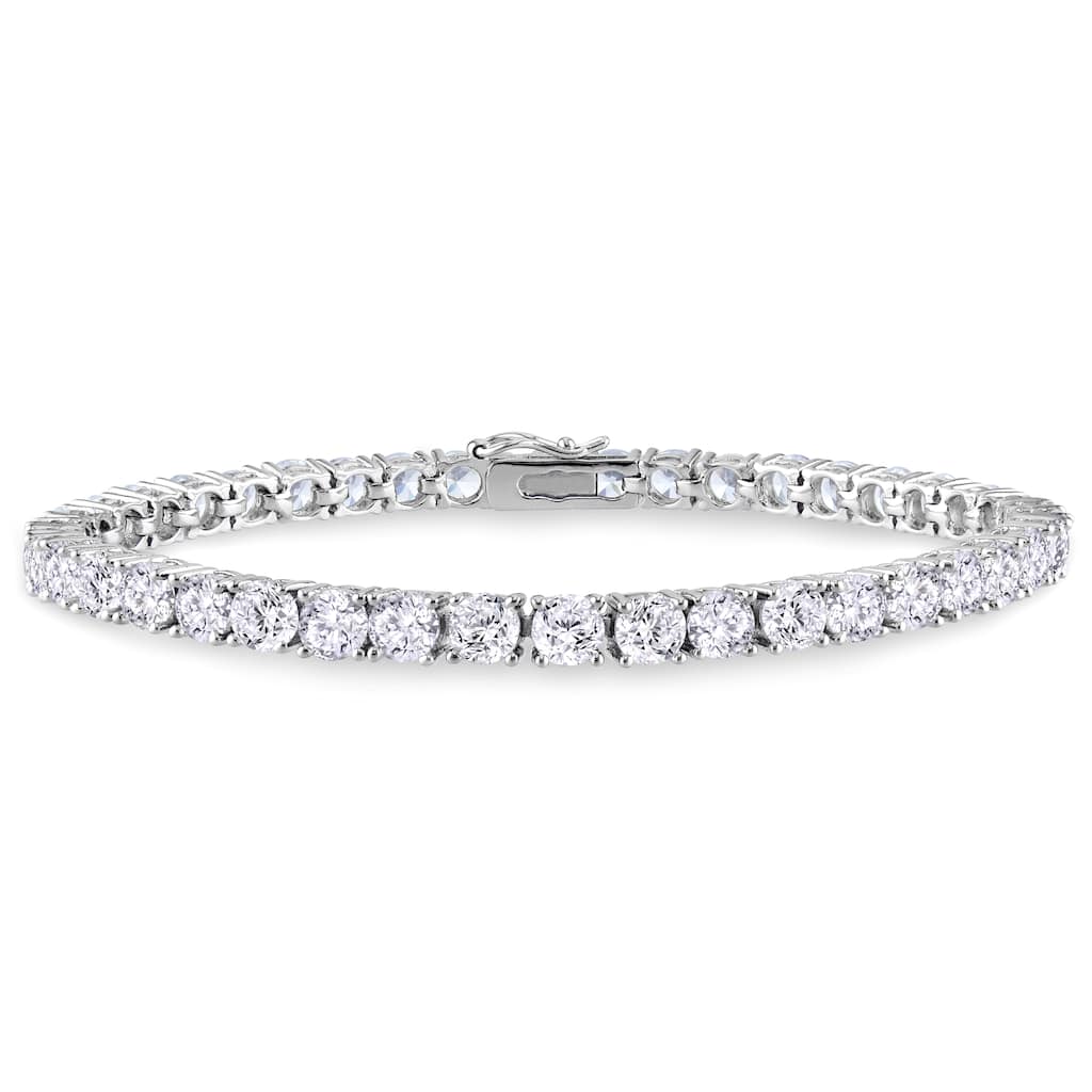 Miadora Sterling Silver Cubic Zirconia Tennis Bracelet