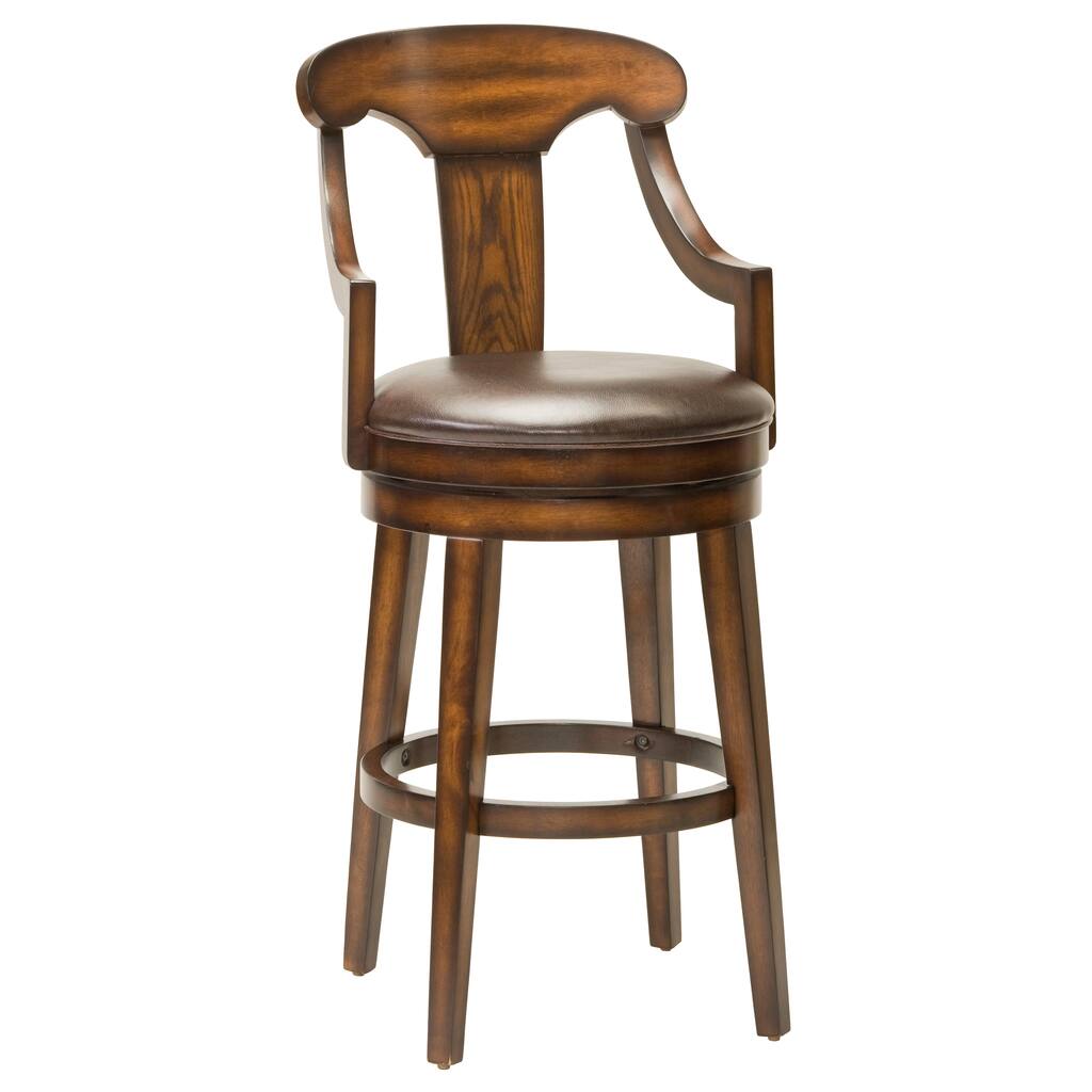 Upton Swivel Brown Wooden Stool