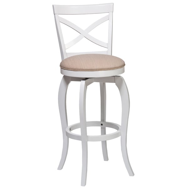 Ellendale Soft White Curved Cross back Stool