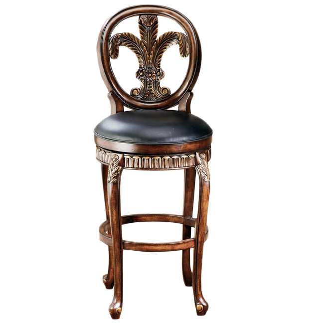 Fleur De Lis Wooden Stool