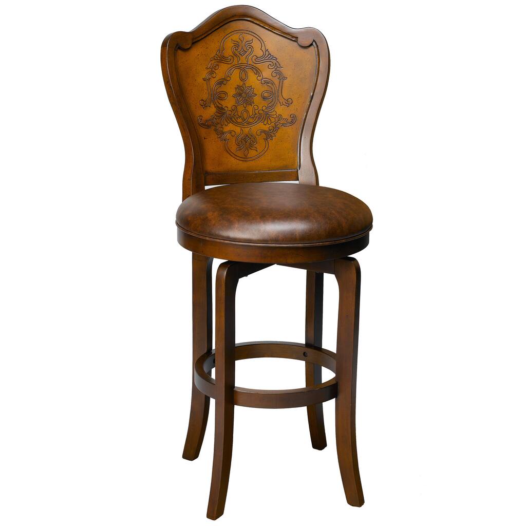 Lyon Two-tone Oak and Brown Finish Stool