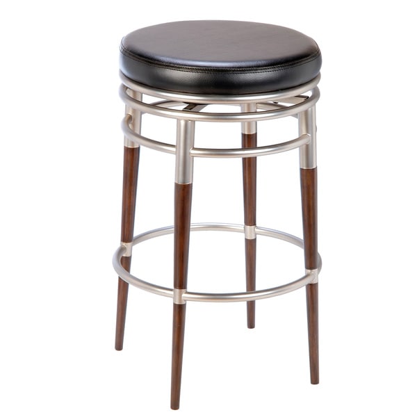 Salem Brushed Chrome Finish Backless Stool