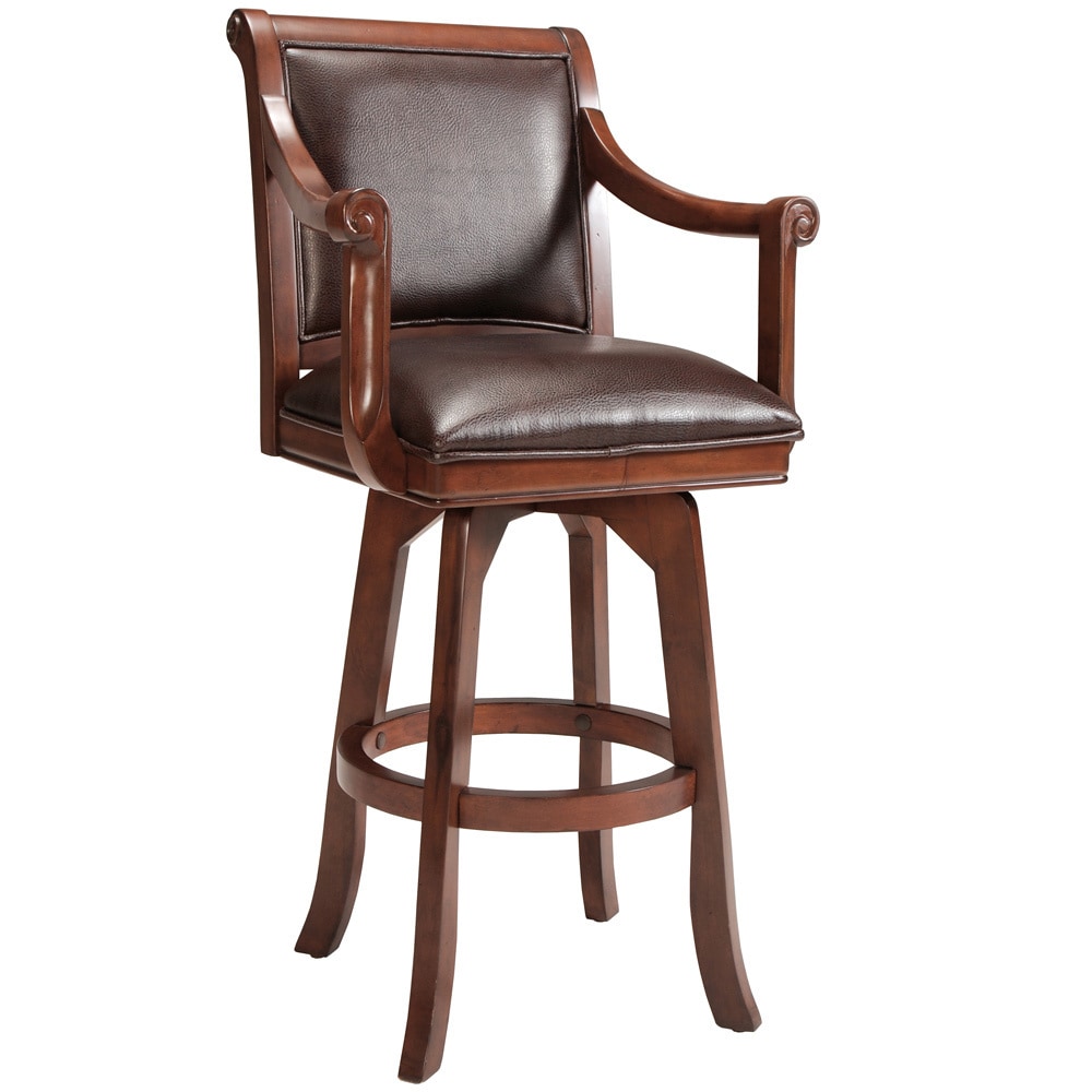 Palm Springs Medium Brown Cherry Swivel Bar Stool