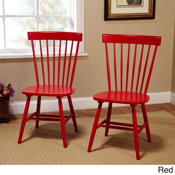 red wooden kitchen chairs