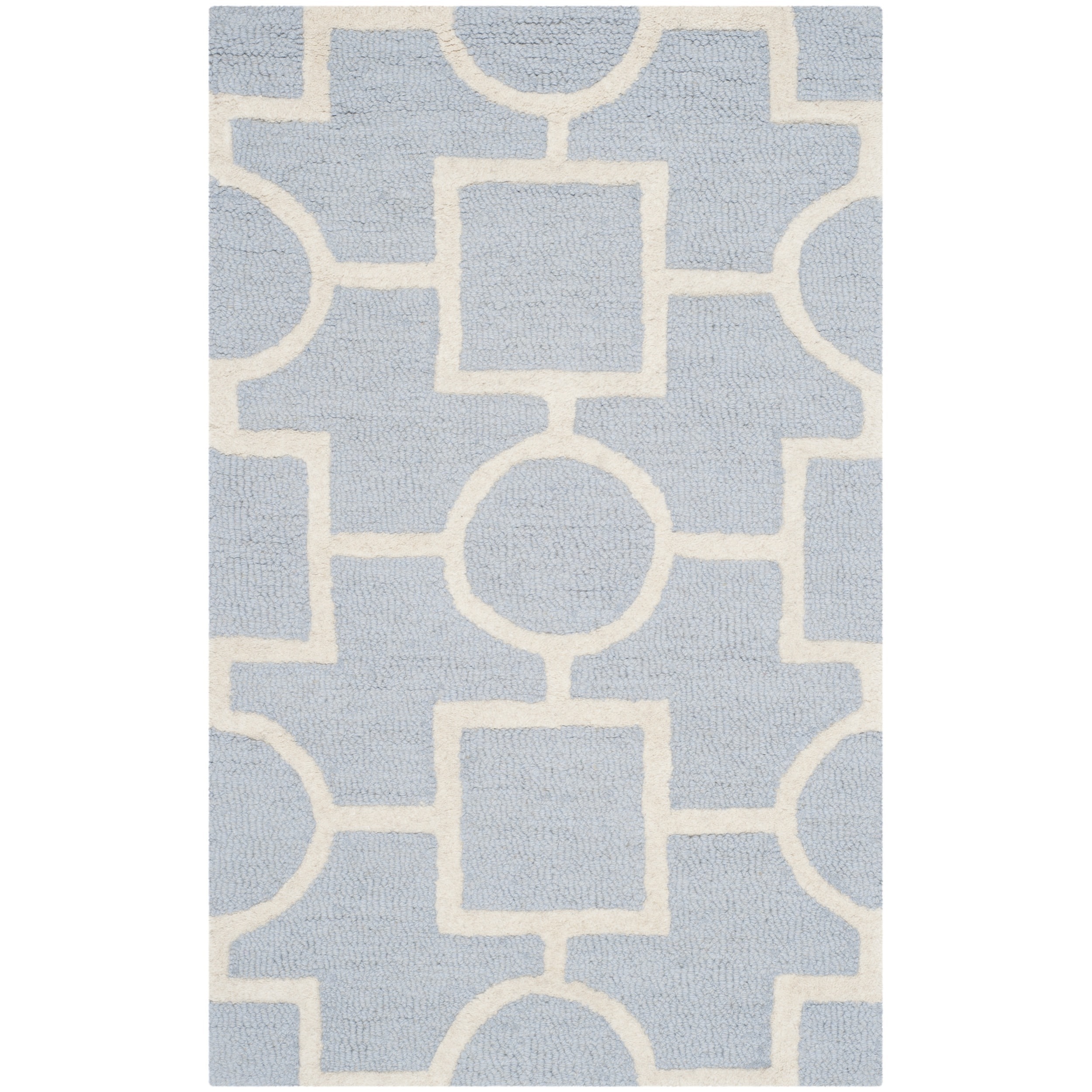 Safavieh Handmade Moroccan Cambridge Light Blue/ Ivory Wool Rug (26 X 4)