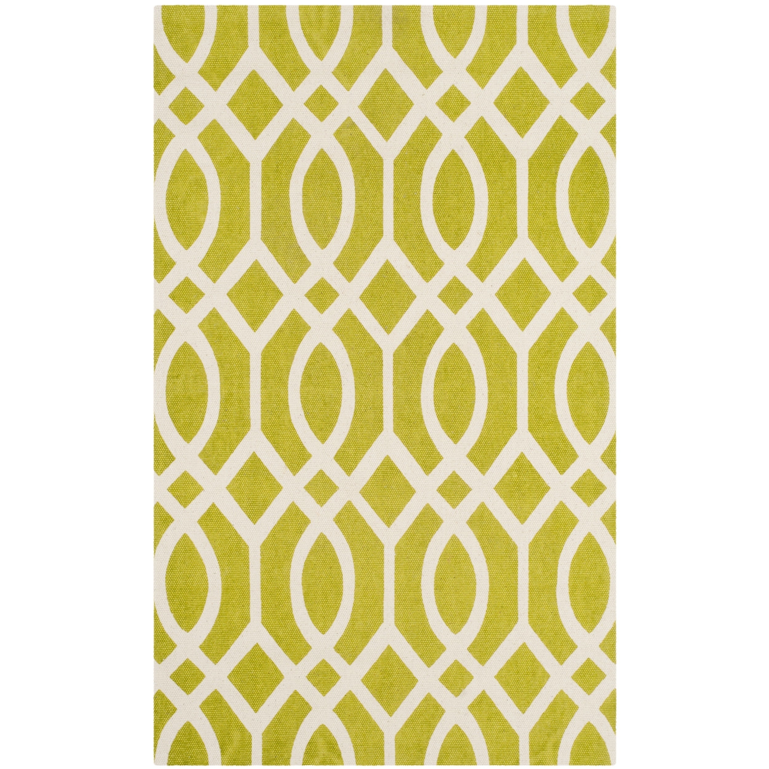 Safavieh Hand loomed Cedar Brook Lime/ Ivory Cotton Rug (23 X 39)