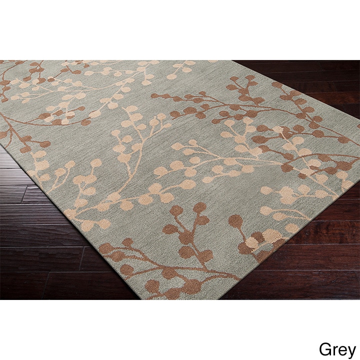 Hand tufted Amador Contemporary Floral Wool Area Rug (5 X 79)