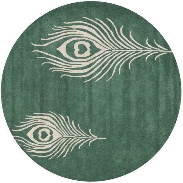 Shop Safavieh Handmade Soho Teal/ Ivory New Zealand Wool/ Viscose Rug 6' x 6' Round Free