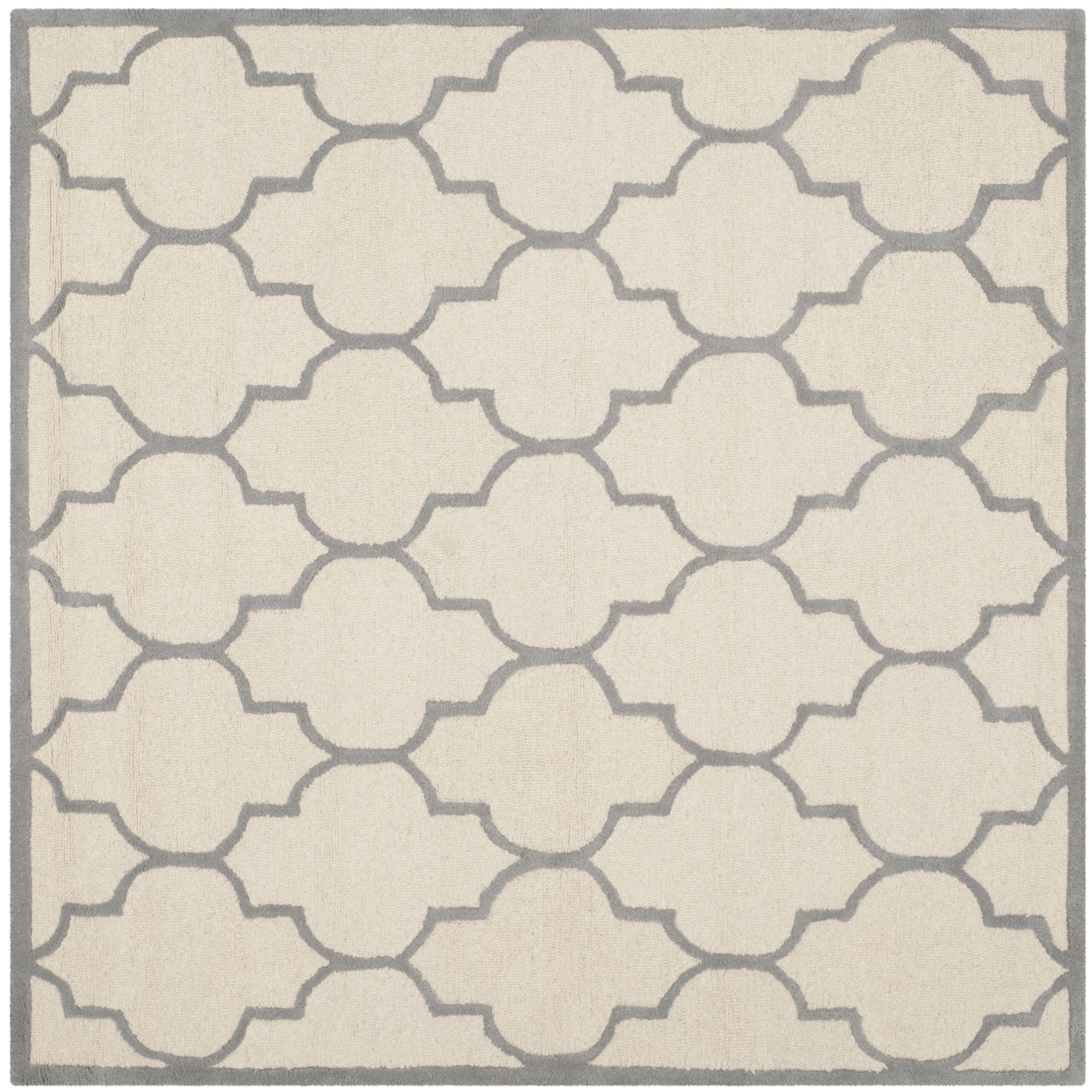 Safavieh Handmade Moroccan Cambridge Ivory/ Silver Wool Rug (6 Square)