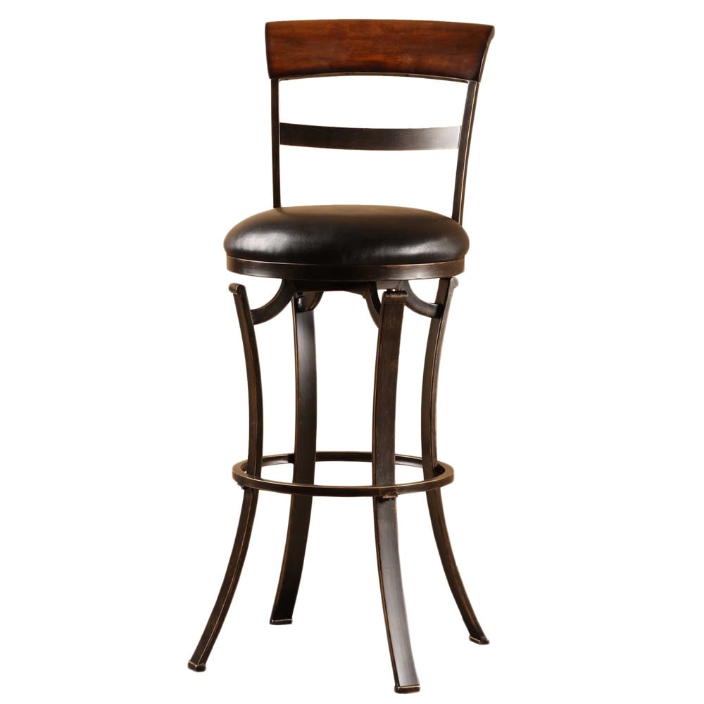 Kennedy Black/ Gold With Cherry Finish Stool