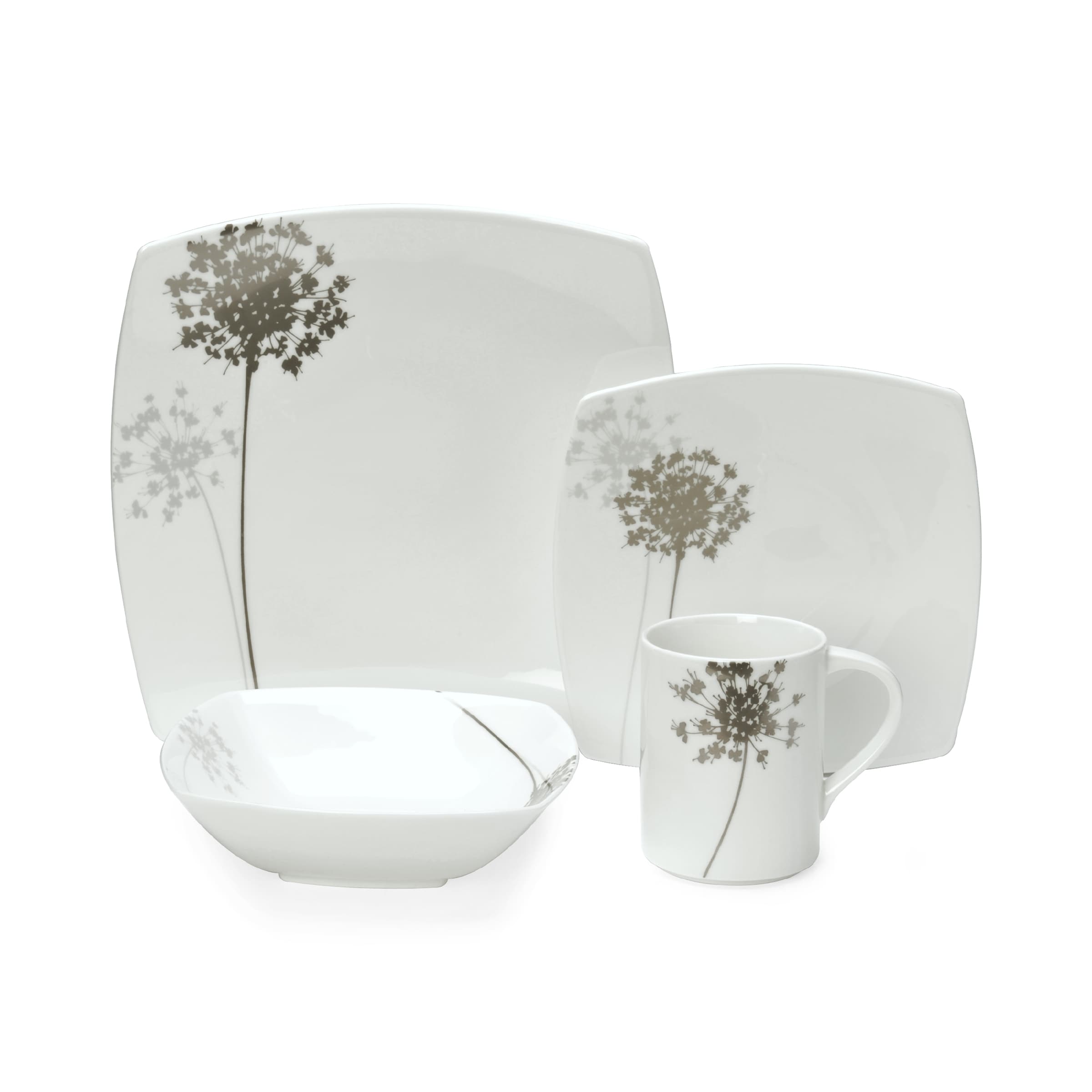 Mikasa Floral Silhouette 4 piece Dinnerware