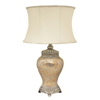 white mosaic table lamp