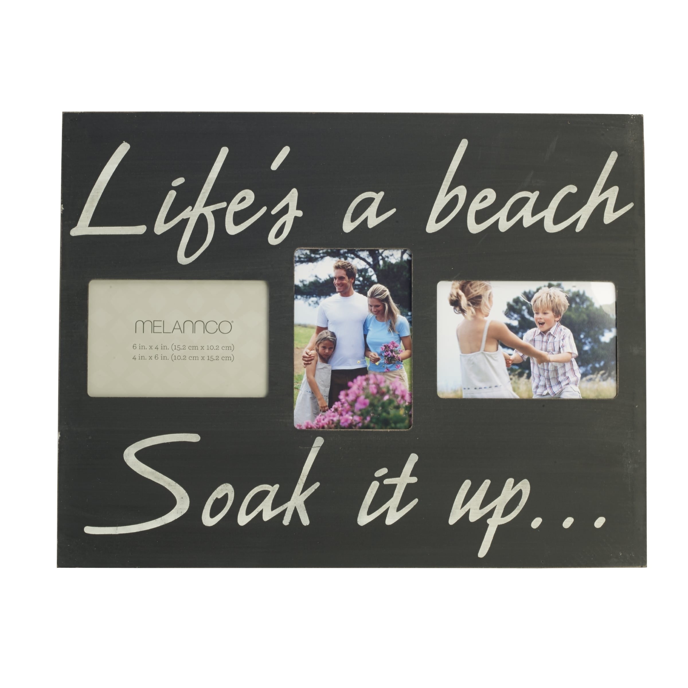 Melannco Melannco Lifes A Beach 18 inch 3 opening Wall Plaque Black Size Other