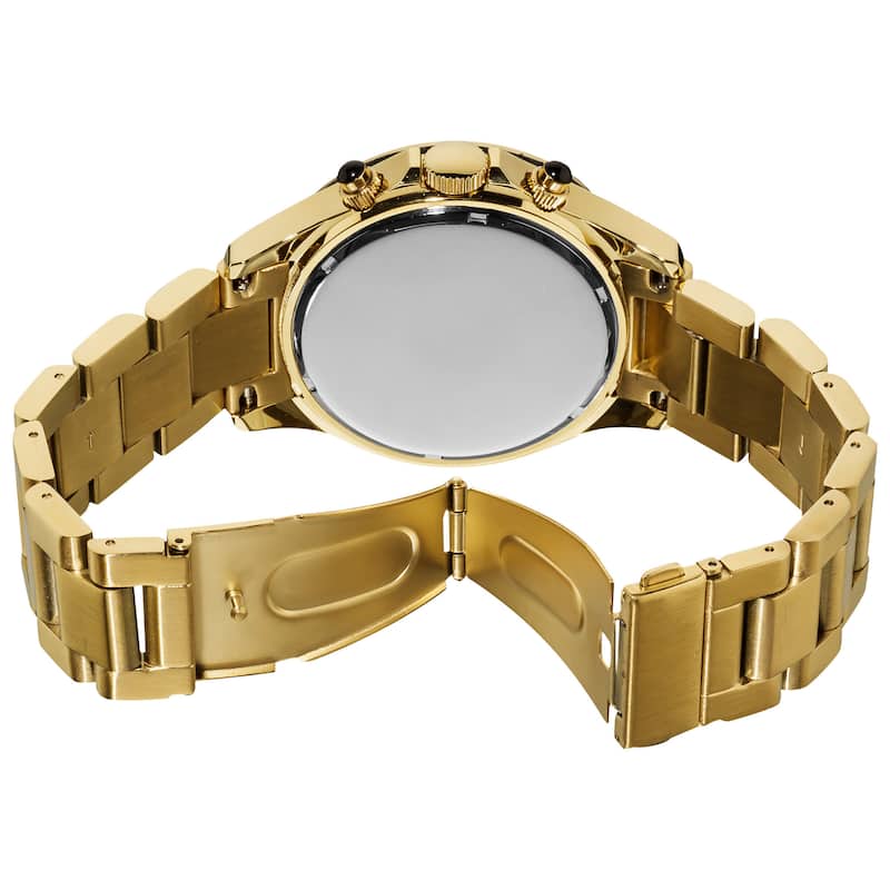 Akribos XXIV Men's Multifunction Chronograph Stainless Steel Gold-Tone Bracelet Watch