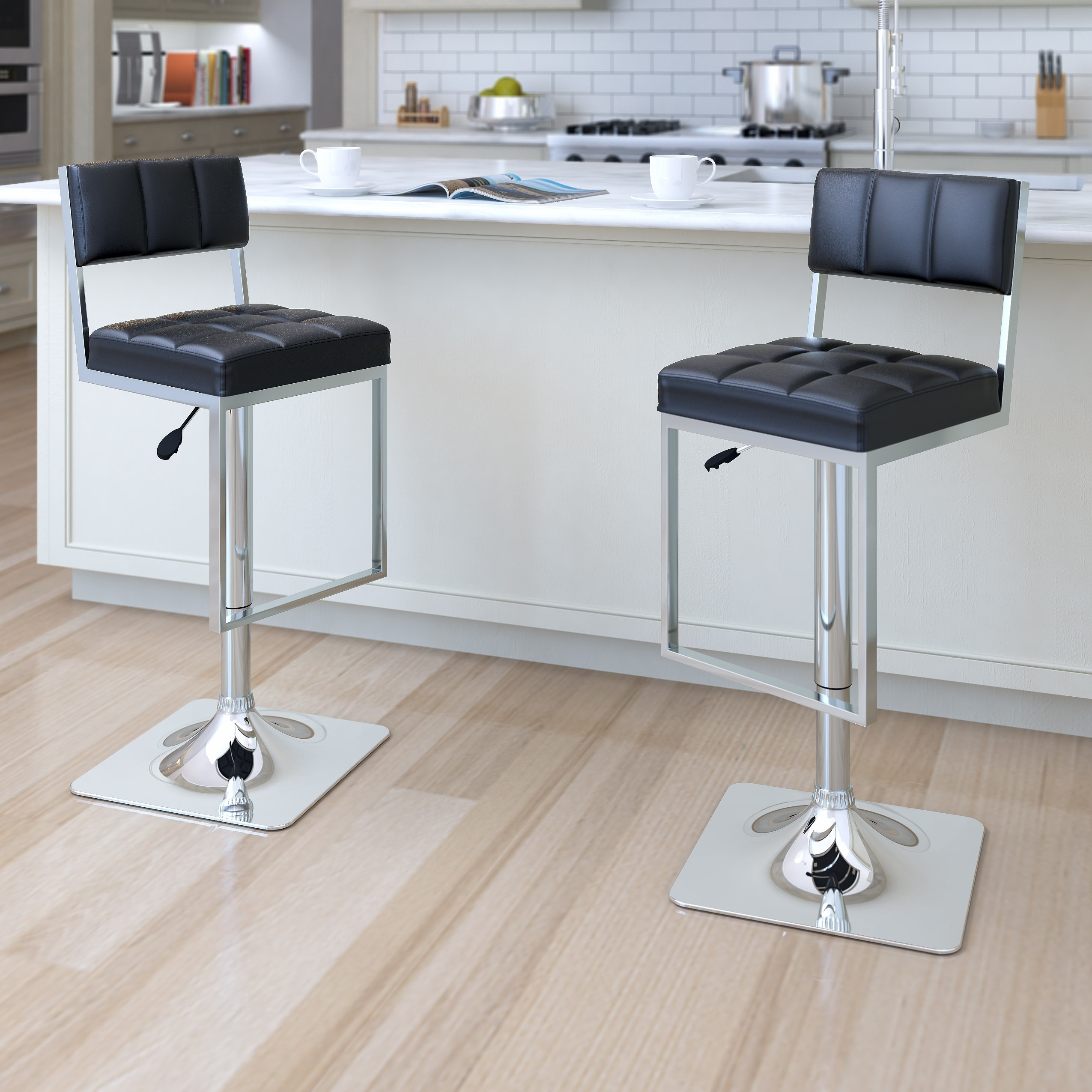 Riley Adjustable Bar Stool with Swivel Seat Set of 2 On Sale