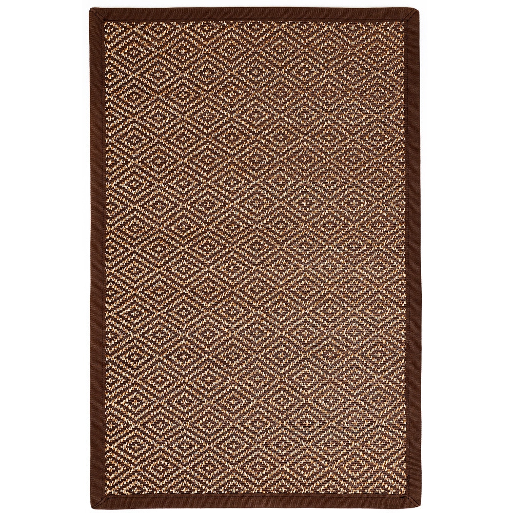 Ody Brown/ Light Brown Bamboo Diamond Pattern Rug (4 X 6)