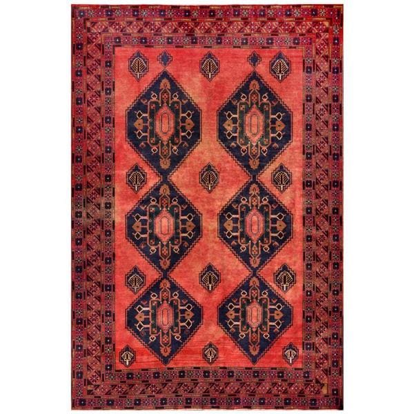 Handmade One-of-a-Kind Balouchi Wool Rug (Afghanistan) - 6'9 x 10'2. Opens flyout.