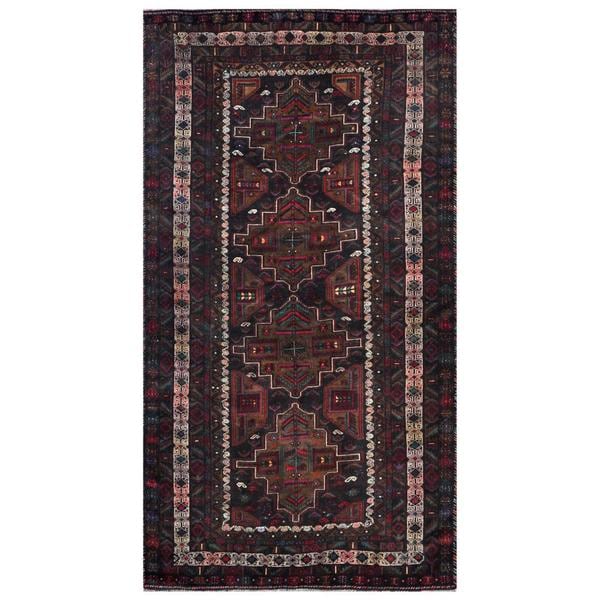 Herat Oriental Afghan Hand knotted Tribal Balouchi Rust/ Navy Wool Rug