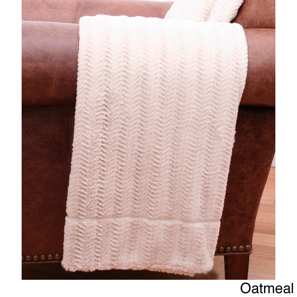 Fannie Fishbone Faux Fur Throw Blanket