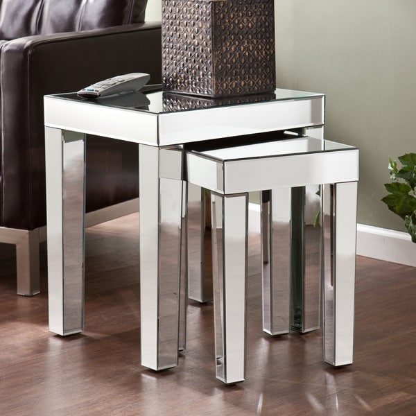 Shop Upton Home Caden Mirrored Nesting Accent Table 2pc Set