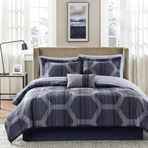 Carson Carrington Stockholm Blue Complete Comforter and Cotton Sheet Set