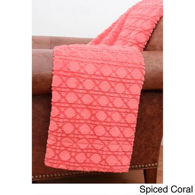 Cane Sculpted 50x60-inch Faux Fur Throw