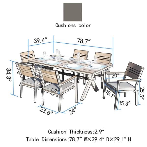Shop Corvus Jasmine 7 Piece Patio Dining Set With Sunbrella Cushions Overstock 8760518