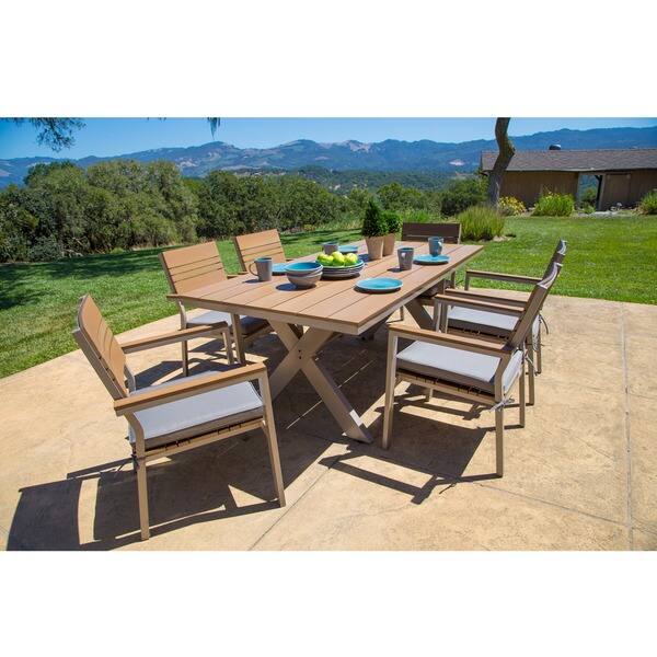 Shop Corvus Jasmine 7 Piece Patio Dining Set With Sunbrella Cushions Overstock 8760518