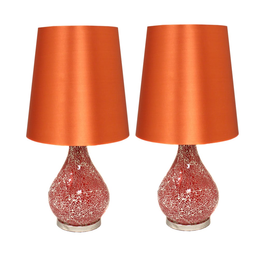 Casa Cortes Hand crafted Rust Orange Mosaic Table Lamp (set Of 2)