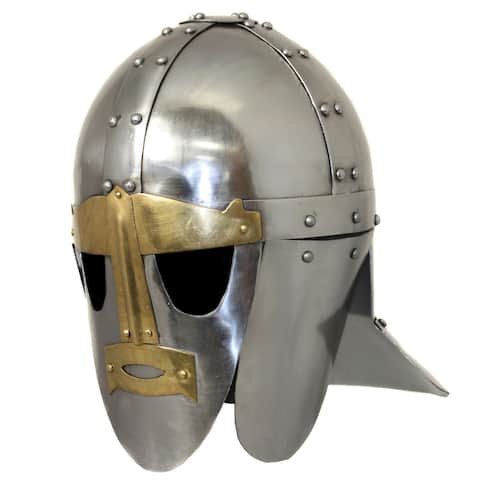 Hand-crafted 6th Century Sutton Hoo Anglo-Saxon Steel Replica Helmet - N/A