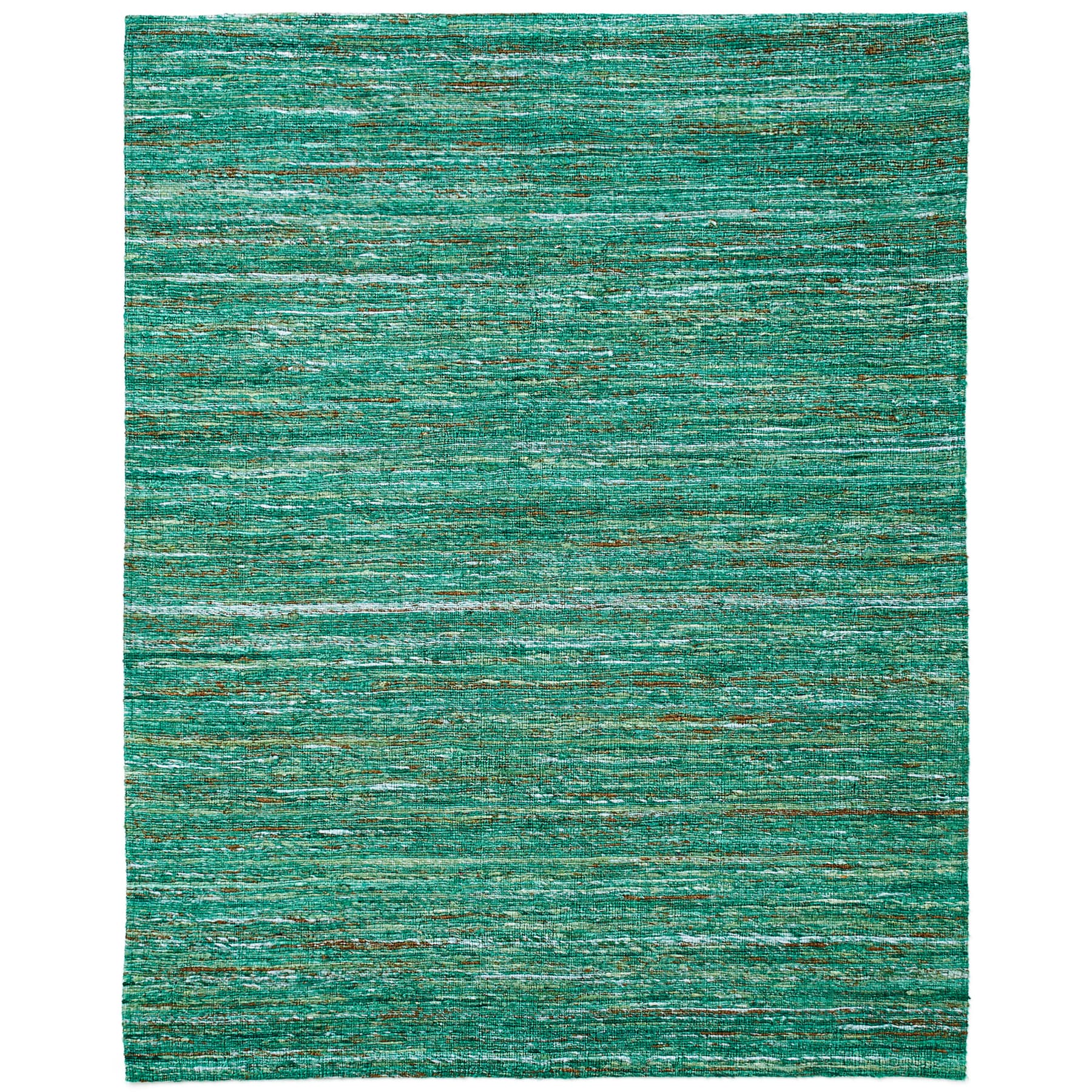 Ema Emerald Green Sari Flatweave Rug (5x8)