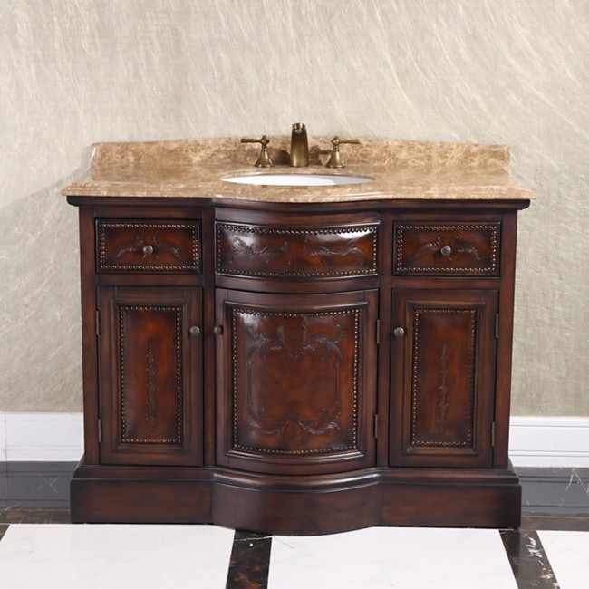 Legion Furniture Natural Stone Top 36 inch Single Sink Vintage Style Bathroom Vanity Beige Size Single Vanities