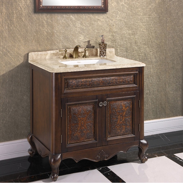 Shop Natural Stone Top 36 Inch Single Sink Vintage Style