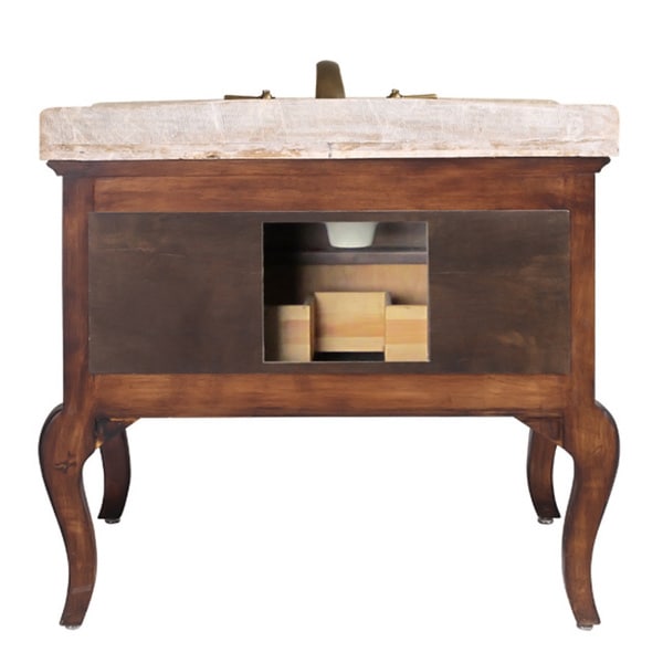 Natural Stone Top 36-inch Single Sink Vintage Style Bathroom