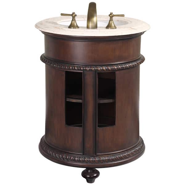 Natural Stone Top 24inch Single Sink Vintage Style Round Bathroom